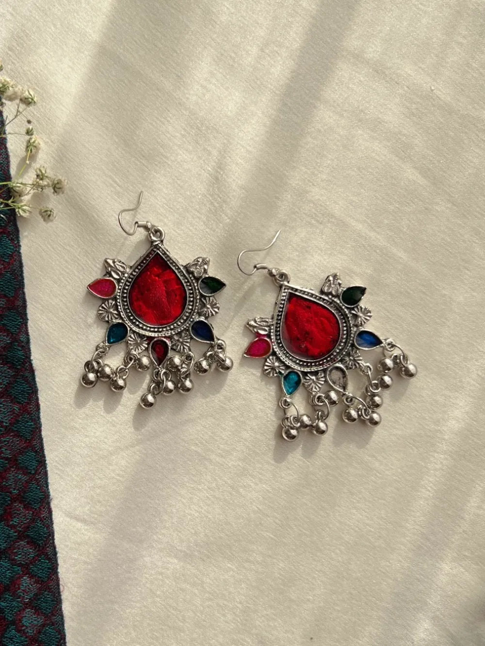 Heritage- Oxidised Earrings with Silver Plating